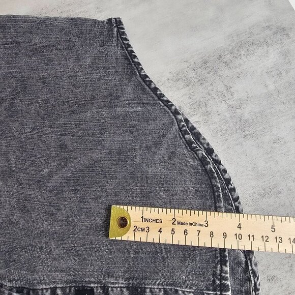 Rails Ames Black Acid Wash Shirt Dress Long Sleeve‎ Knee Length Tie Linen XS - Picture 15 of 16